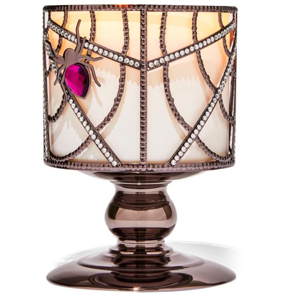Bath & Body Works Spider Gem Rhinestone 3-Wick Pedestal Candle Holder - Picture 1 of 3